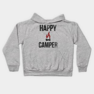 Distressed Happy Camper Camping Campfire Kids Hoodie